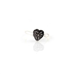 Heart shaped oxidised silver toe rings