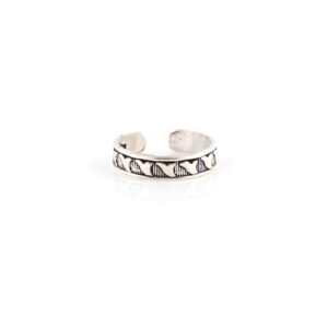 Motif design silver toe rings