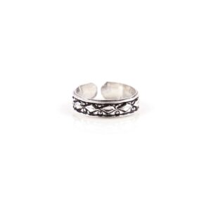 Oxidised band silver toe rings