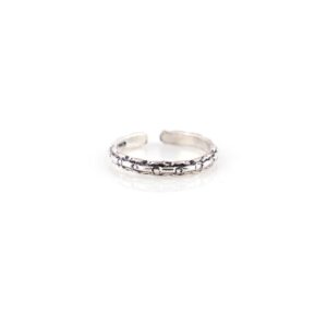 Simple antique adjustable silver toe rings
