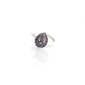 Tribal inspired oxidised silver toe rings
