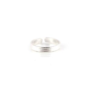 Two stripes simple silver toe rings