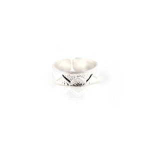 Wave design band silver toe rings