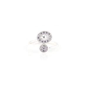 White multistone designer silver toe rings