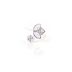 White stone antique silver toe rings