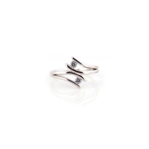 White stone modern design silver toe rings