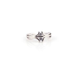 White stone modern design silver toe rings