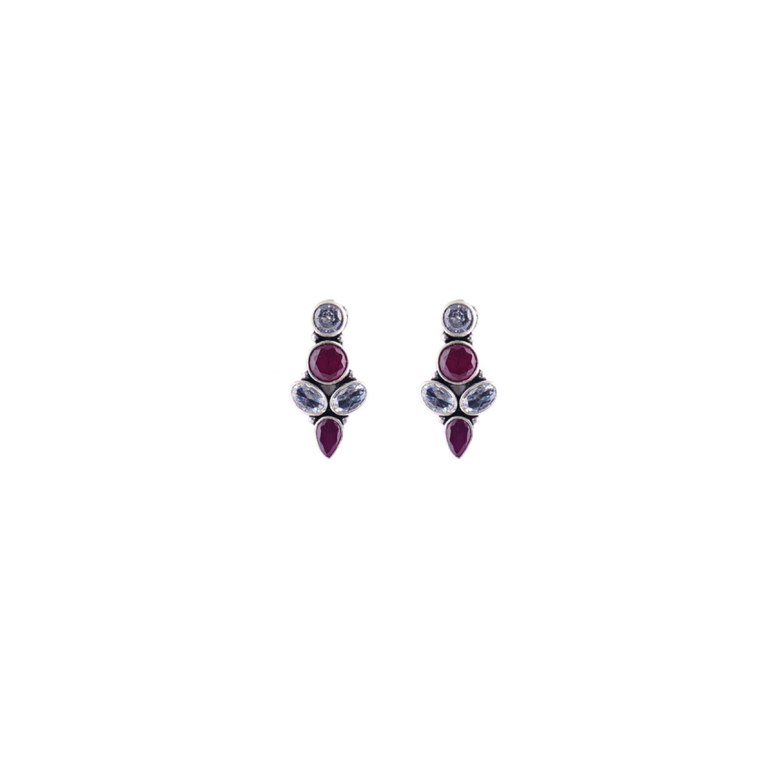 varam_earrings_102022_antique_finish_maroon_and_white_stone_oxidised_silver_earrings-1