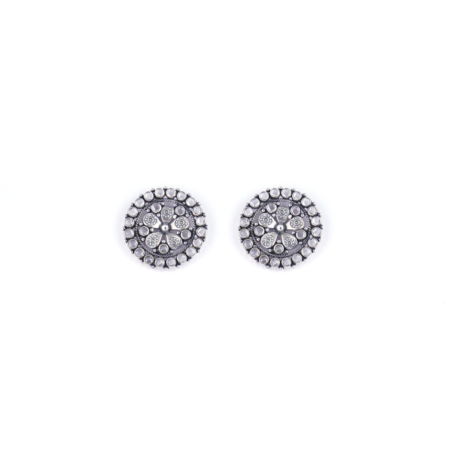 varam_earrings_102022_floral_oxidised_antique_studded_silver_earrings-1
