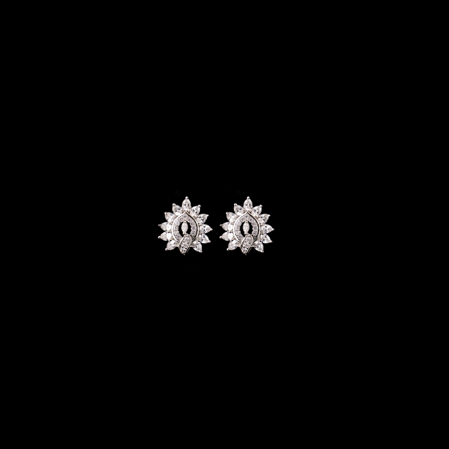 varam_earrings_102022_pear_shaped_flower_design_white_stone_silver_earrings-1