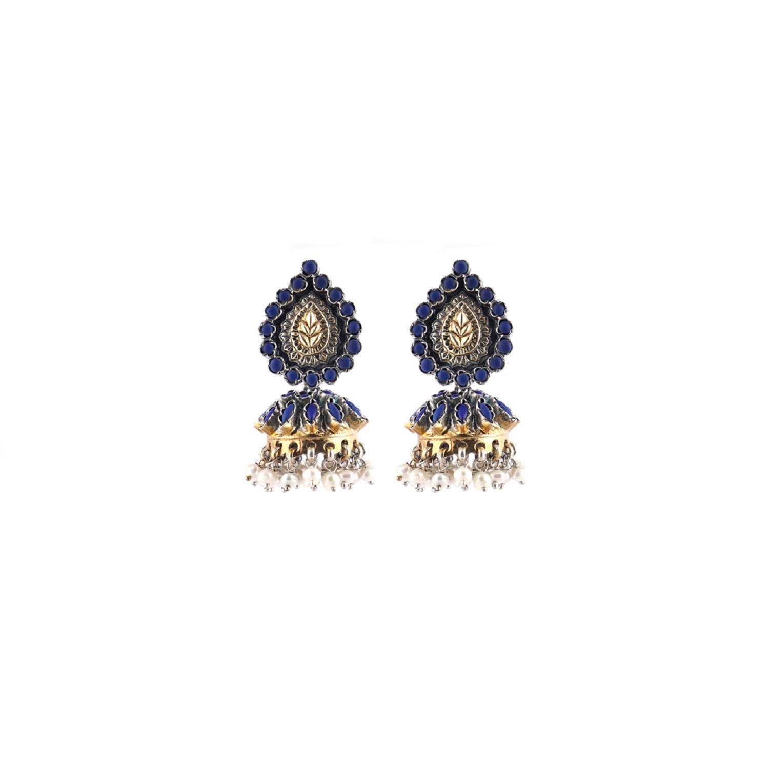 varam_earrings_102022_purple_stone_oxidised_jumkha_silver earrings-1