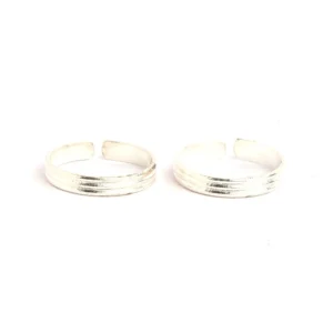 Silver light three layer toe rings