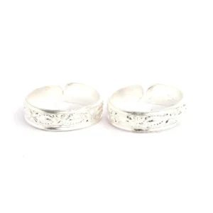 Silver with three layer design toe rings