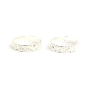 Silver with waves design toe rings